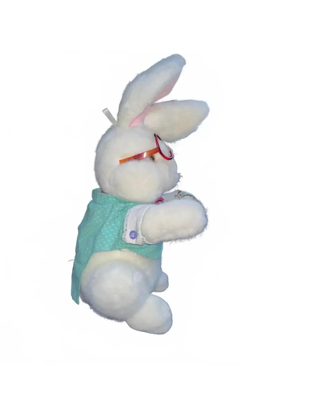 White Rabbit Plush Toy Alice Wonderland Stuffed Animal Vintage 90s